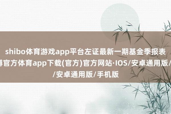 shibo体育游戏app平台左证最新一期基金季报表示-世博官方体育app下载(官方)官方网站·IOS/安卓通用版/手机版