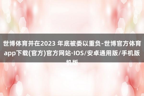 世博体育并在2023 年底被委以重负-世博官方体育app下载(官方)官方网站·IOS/安卓通用版/手机版