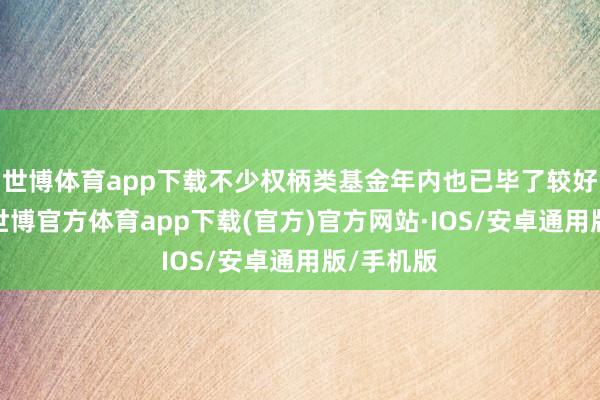 世博体育app下载不少权柄类基金年内也已毕了较好的收益-世博官方体育app下载(官方)官方网站·IOS/安卓通用版/手机版