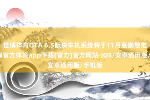 世博体育OTA 6.5版块车机系统将于11月底崇敬推送-世博官方体育app下载(官方)官方网站·IOS/安卓通用版/手机版