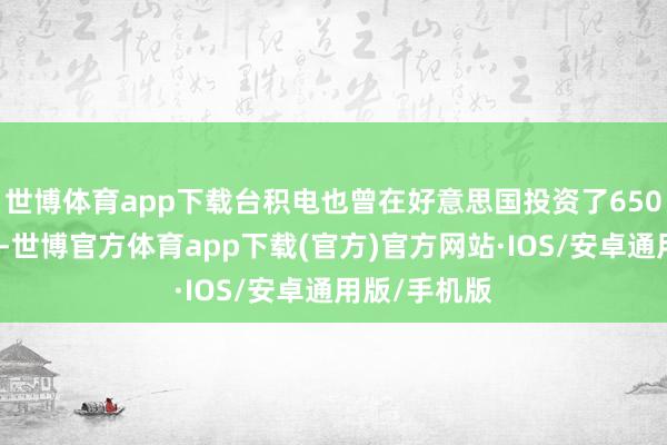 世博体育app下载台积电也曾在好意思国投资了650亿好意思元-世博官方体育app下载(官方)官方网站·IOS/安卓通用版/手机版