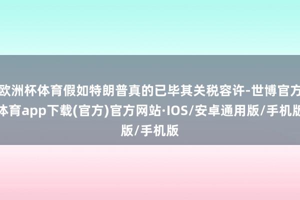 欧洲杯体育假如特朗普真的已毕其关税容许-世博官方体育app下载(官方)官方网站·IOS/安卓通用版/手机版