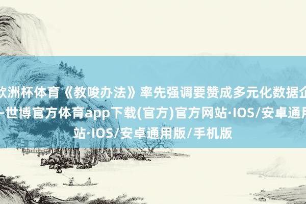 欧洲杯体育《教唆办法》率先强调要赞成多元化数据企业谋略主体-世博官方体育app下载(官方)官方网站·IOS/安卓通用版/手机版